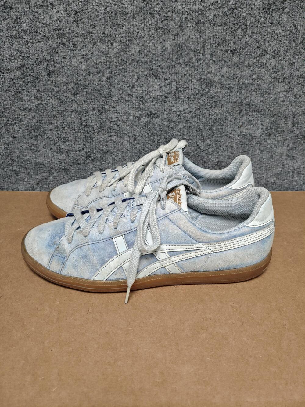 Onitsuka Tiger Tokuten Shoes Mens Size 12 Blue Suede Low Top Gum Sole Sneakers